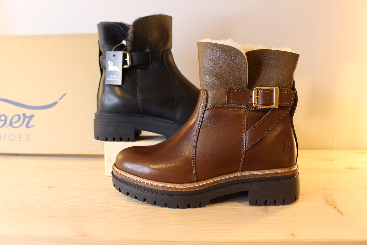 Bottines cuir et laine semelle crantée et isolante HOOPER