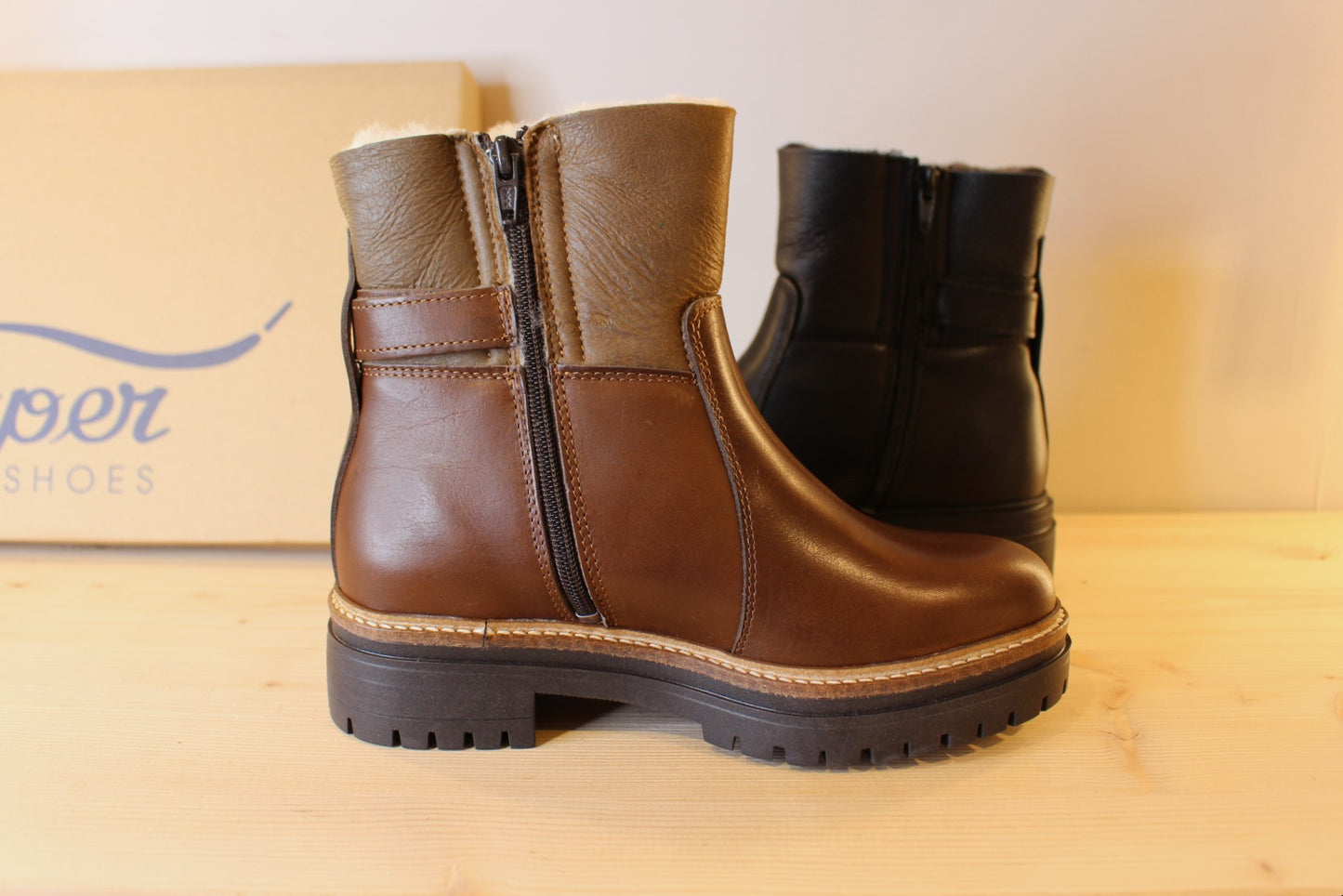 Bottines cuir et laine semelle crantée et isolante HOOPER