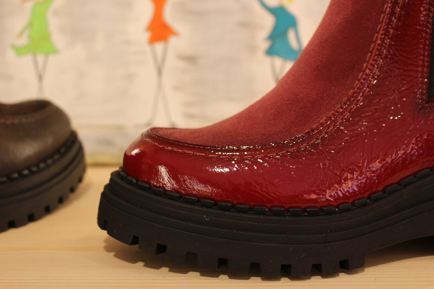 Bottines cuir gras ou vernis semelle épaisse CASTA