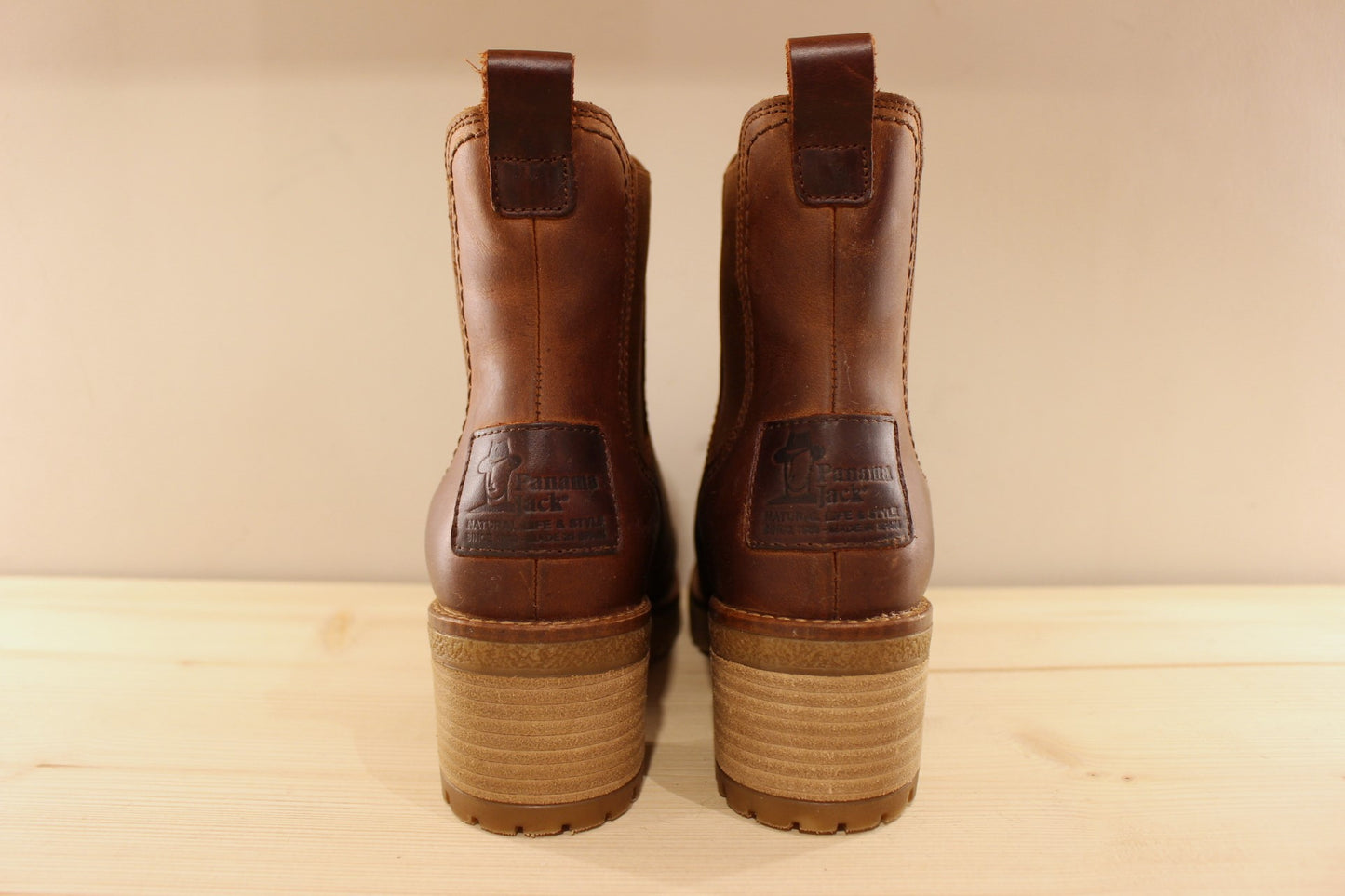 Boots chelsea femme cuir et chaud petit talon PANAMA JACK