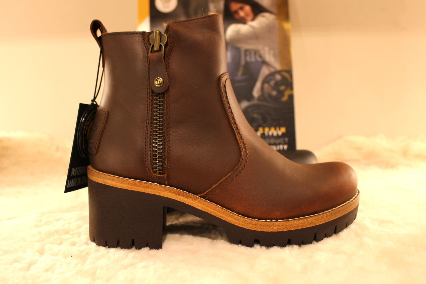 Bottine femme cuir et chaud petit talon PANAMA JACK
