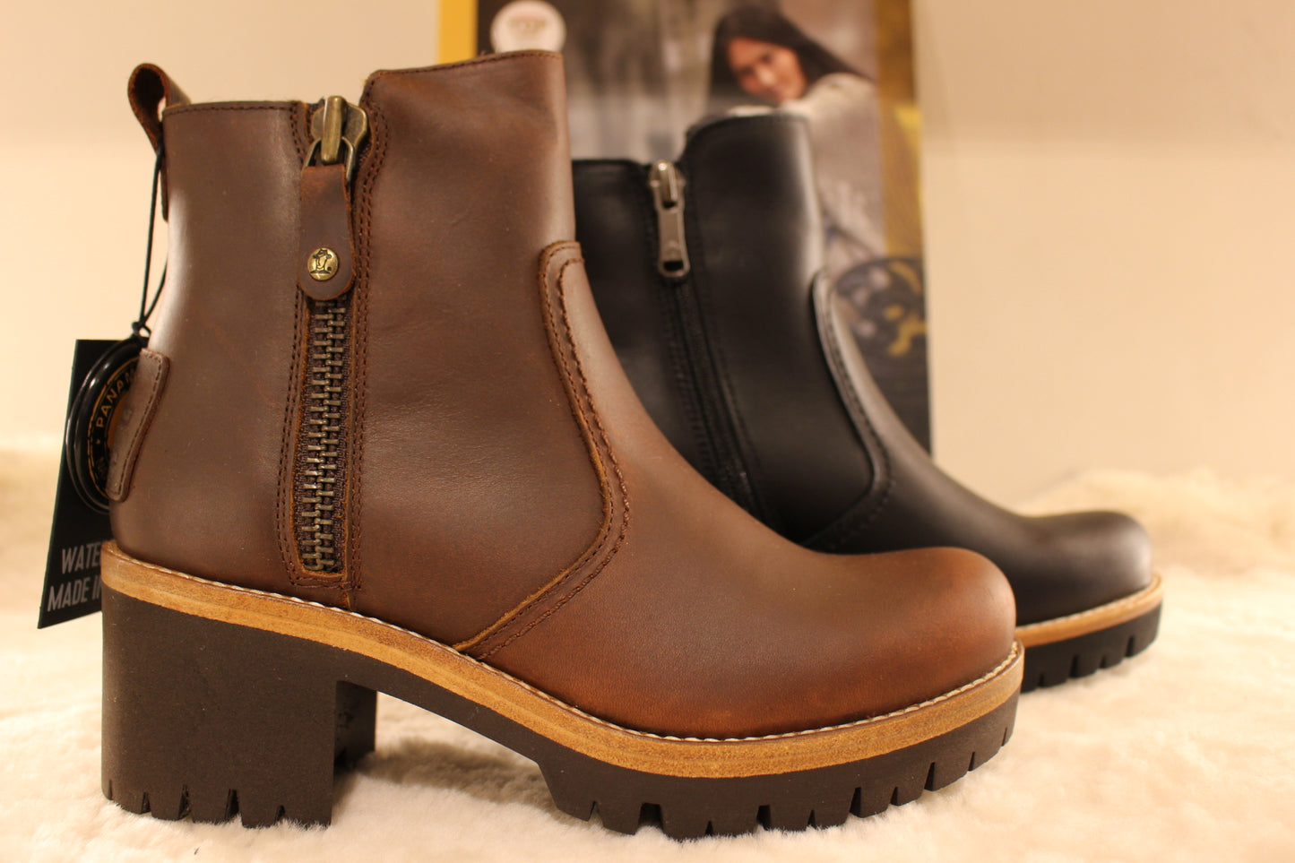 Bottine femme cuir et chaud petit talon PANAMA JACK