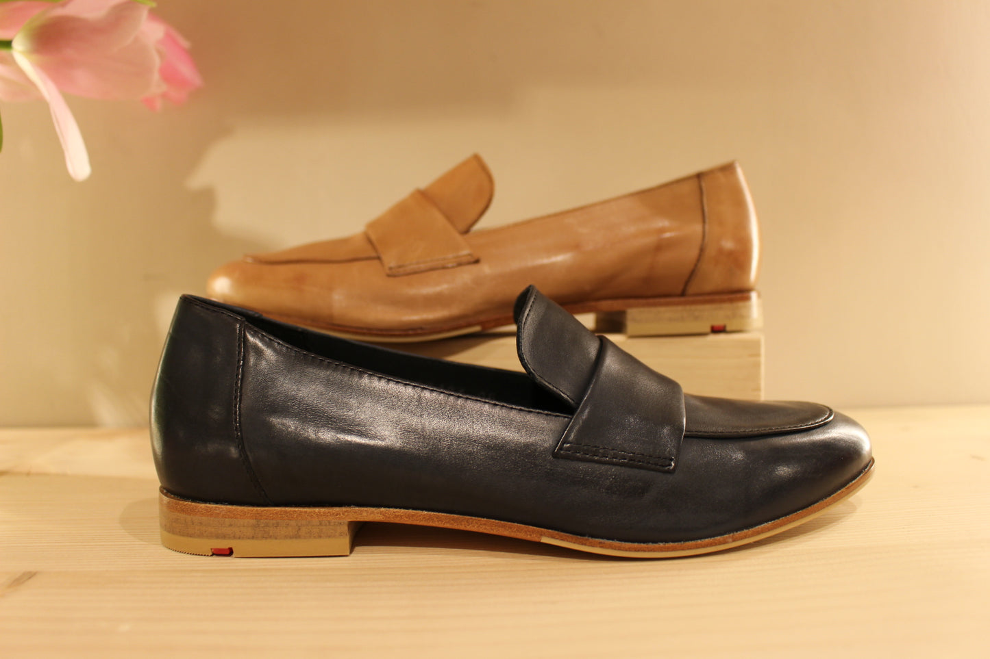 Mocassin cuir bleu ou cognac LLOYD