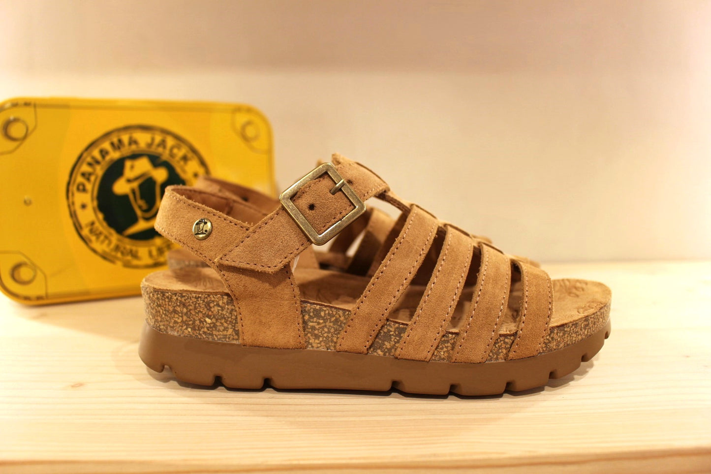 Sandales cuir semelles anatomique réglage scratch PANAMA JACK