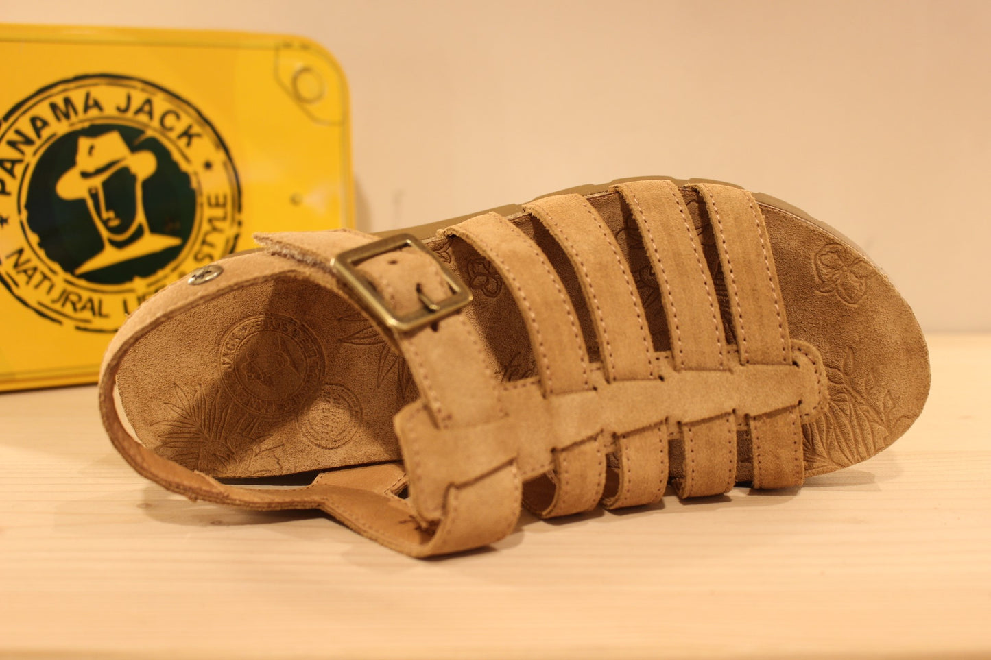Sandales cuir semelles anatomique réglage scratch PANAMA JACK