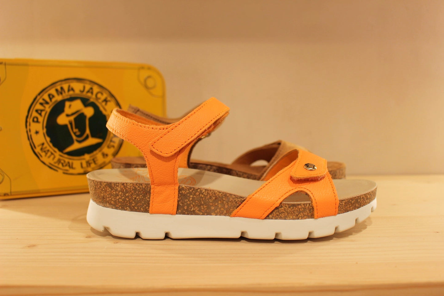 Sandales cuir semelles anatomique réglage scratch PANAMA JACK
