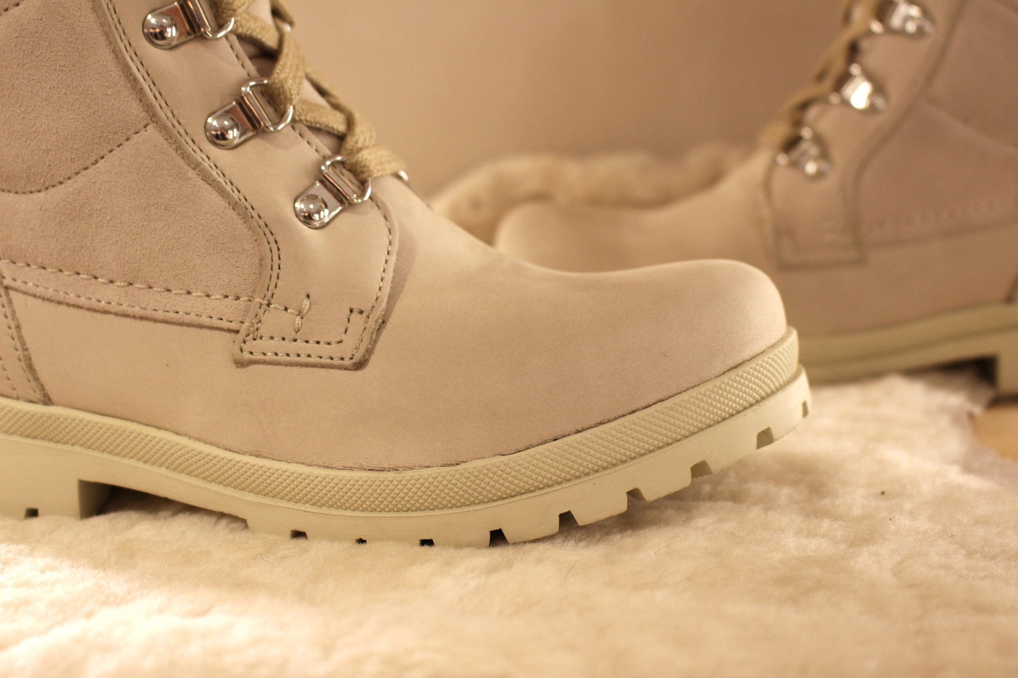 Bottes d'hiver pour femme cuir blanc waterproof PANAMA JACK semelle épaisse
