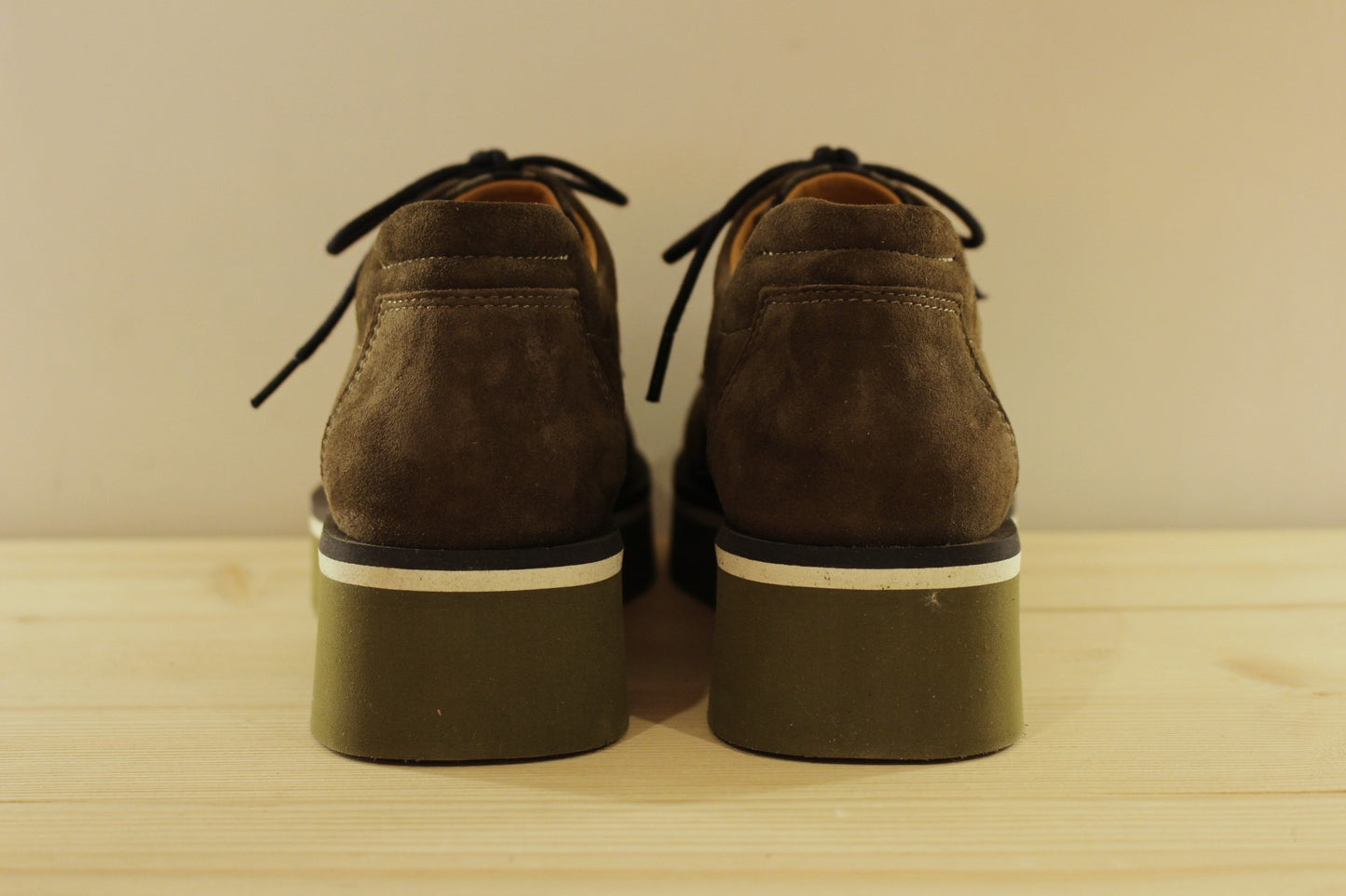 Derby cuir velours kaki et animal semelle interne amovible CASTA