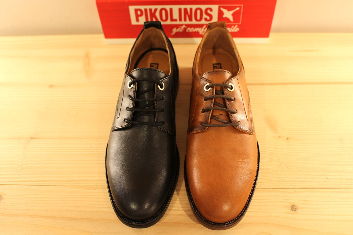 Derby femme PIKOLINOS en cuir marron ou noir chaussures très souple