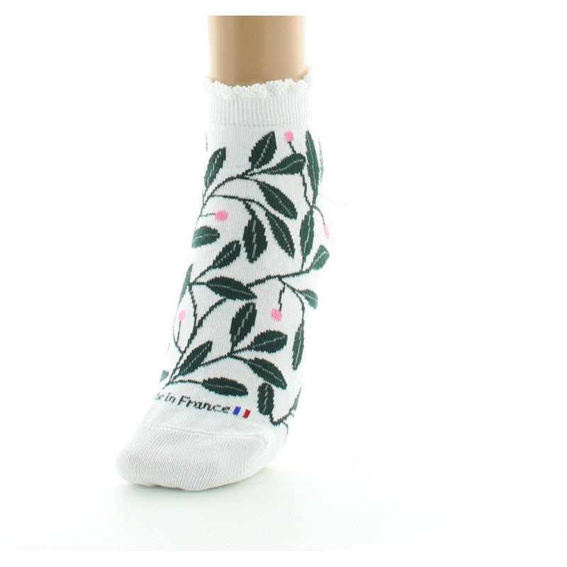 Chaussette DAGOBERT pour femme thème feuille