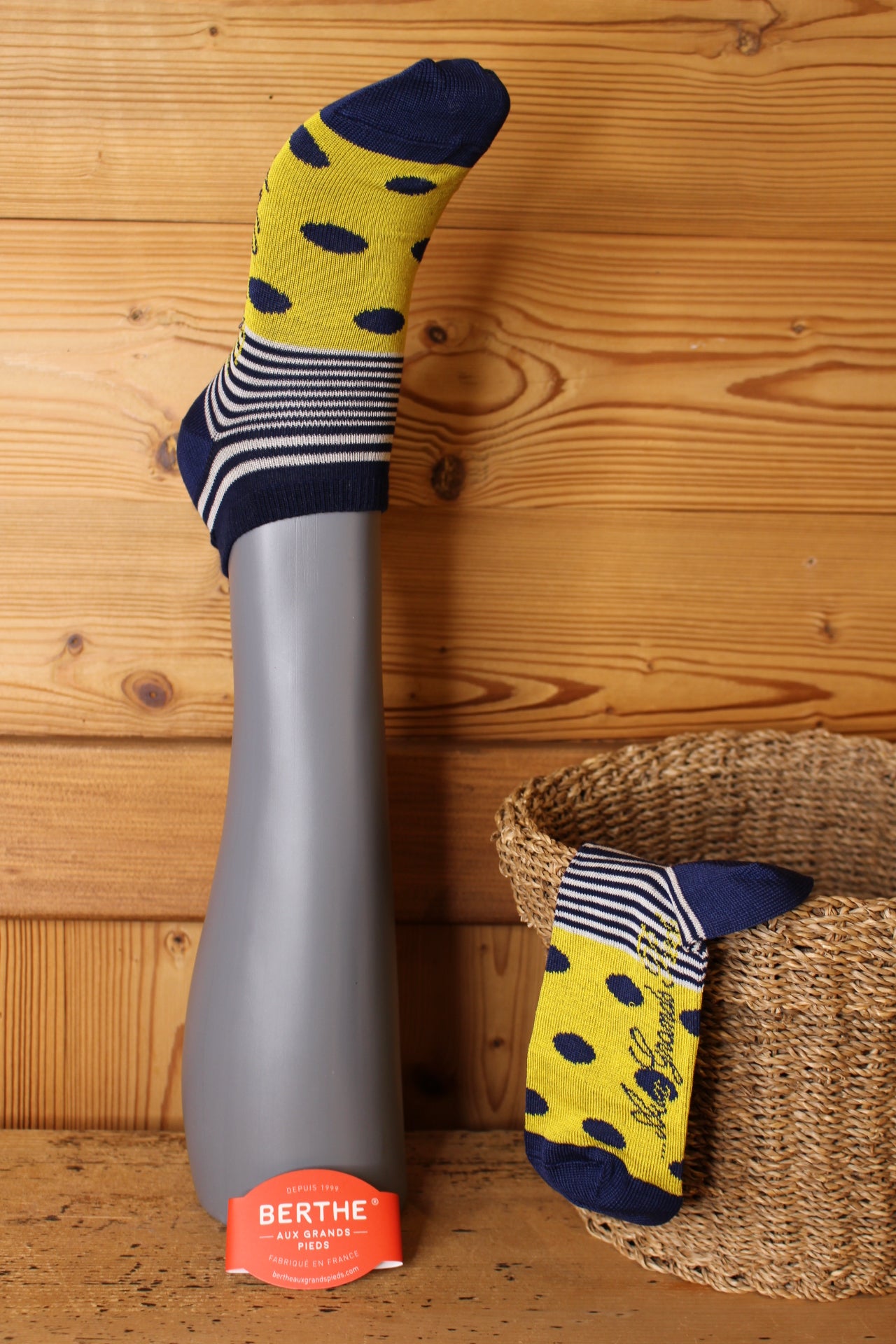 Mi-Chaussettes BERTHE AUX GRANDS PIEDS fabrication française fil d'écosse