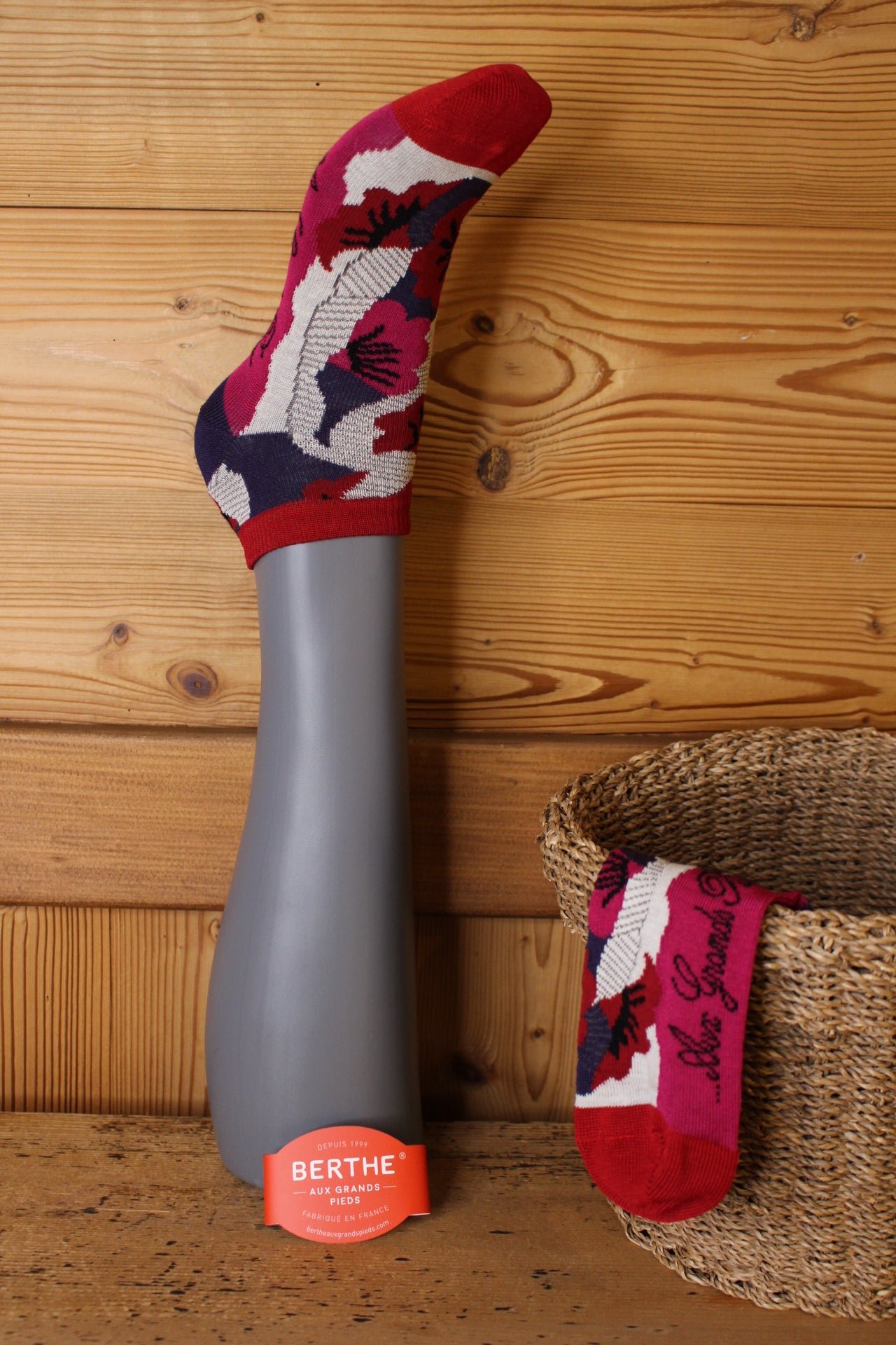 Mi-Chaussettes BERTHE AUX GRANDS PIEDS fabrication française fil d'écosse