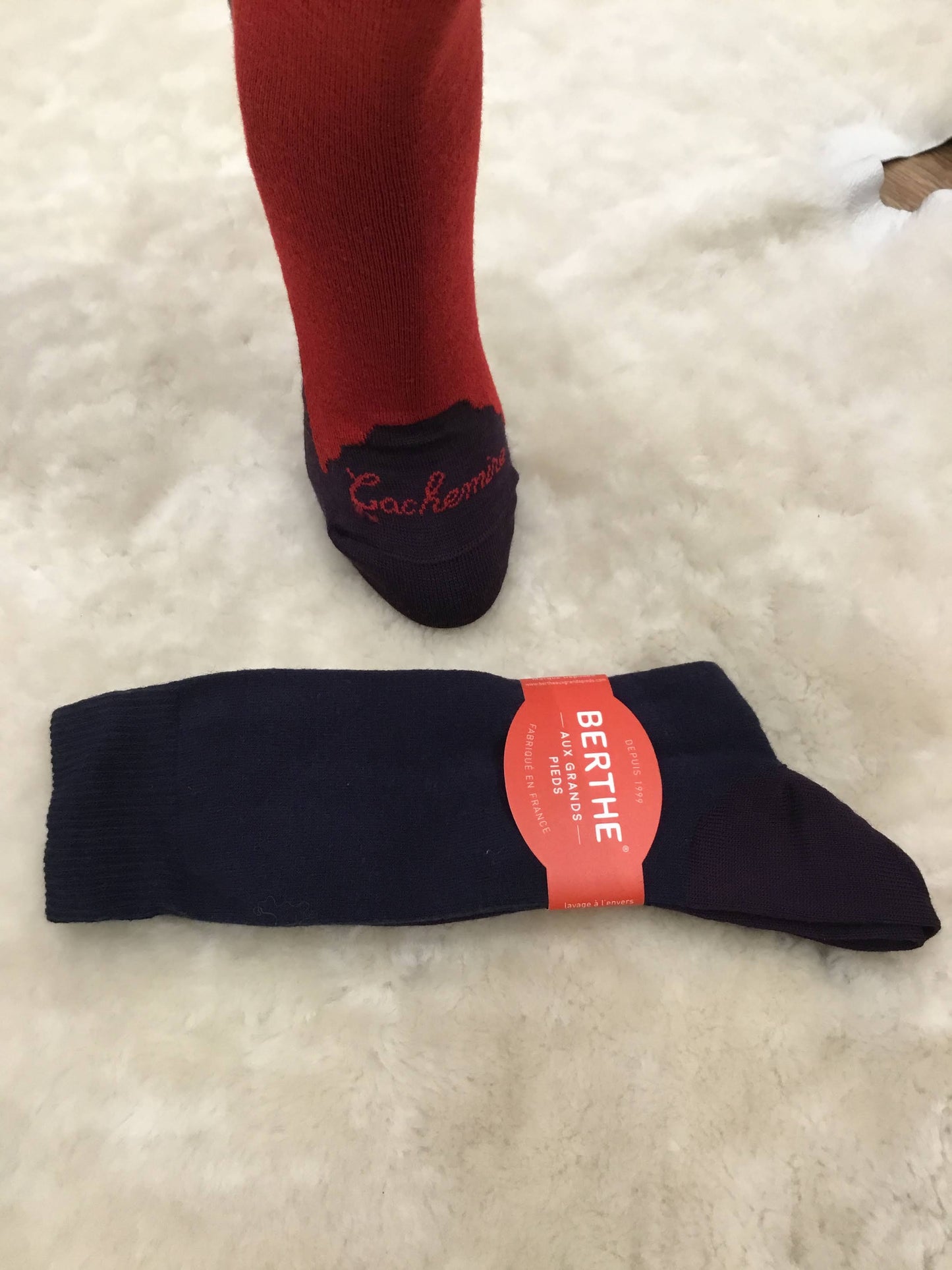 Chaussettes homme en cachemire et laine fabriqué france BERTHE AUX GRANDS PIEDS