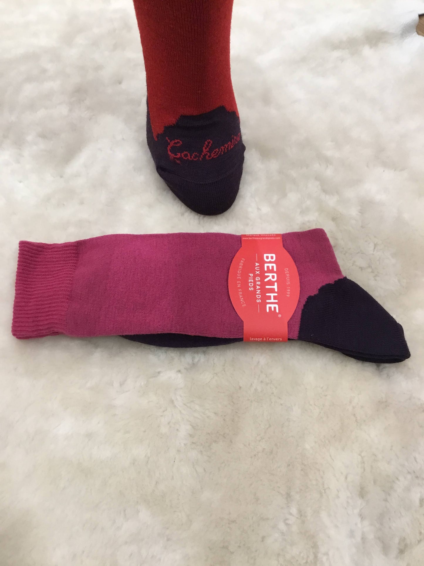 Chaussettes homme en cachemire et laine fabriqué france BERTHE AUX GRANDS PIEDS