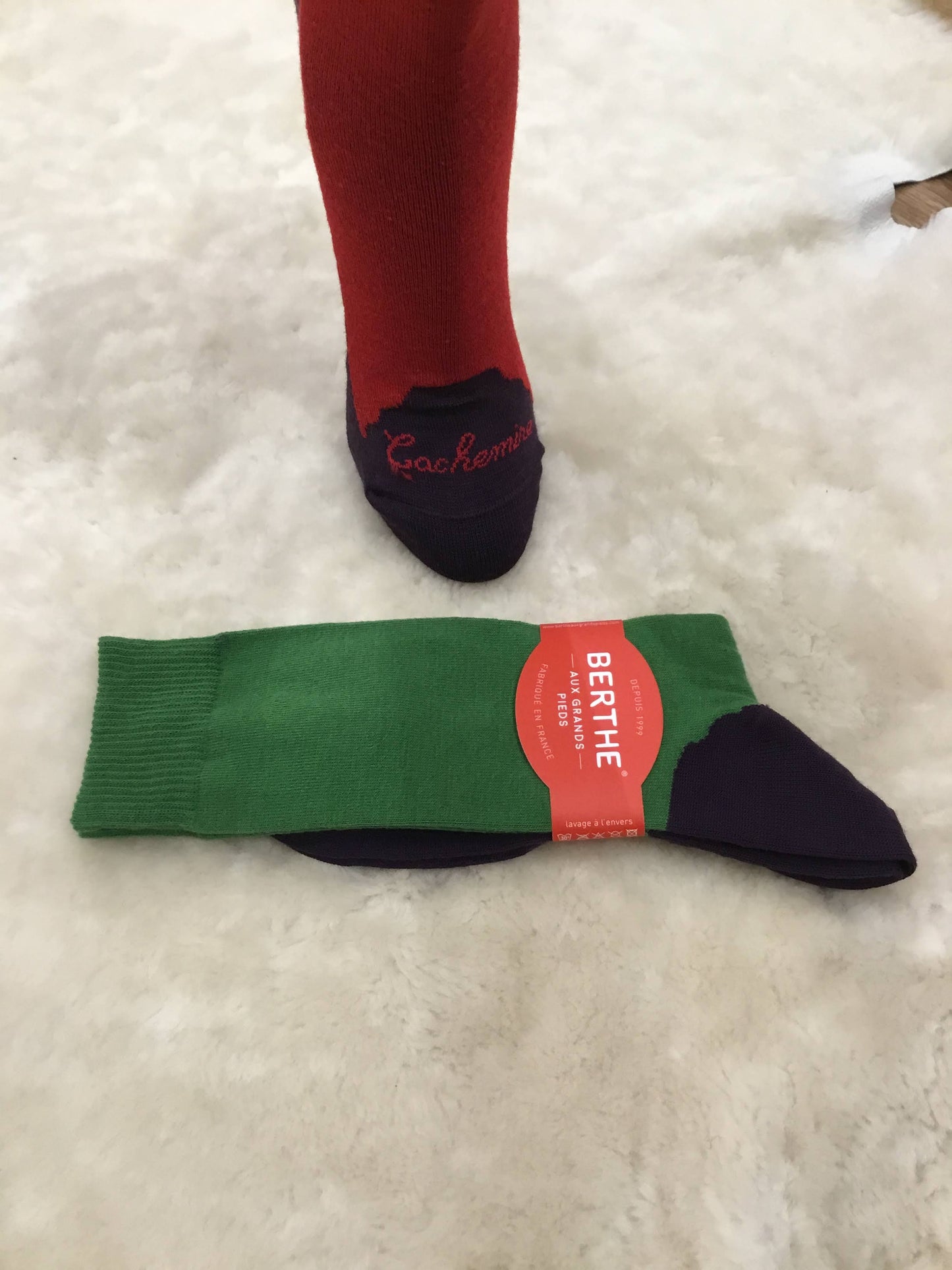 Chaussettes homme en cachemire et laine fabriqué france BERTHE AUX GRANDS PIEDS