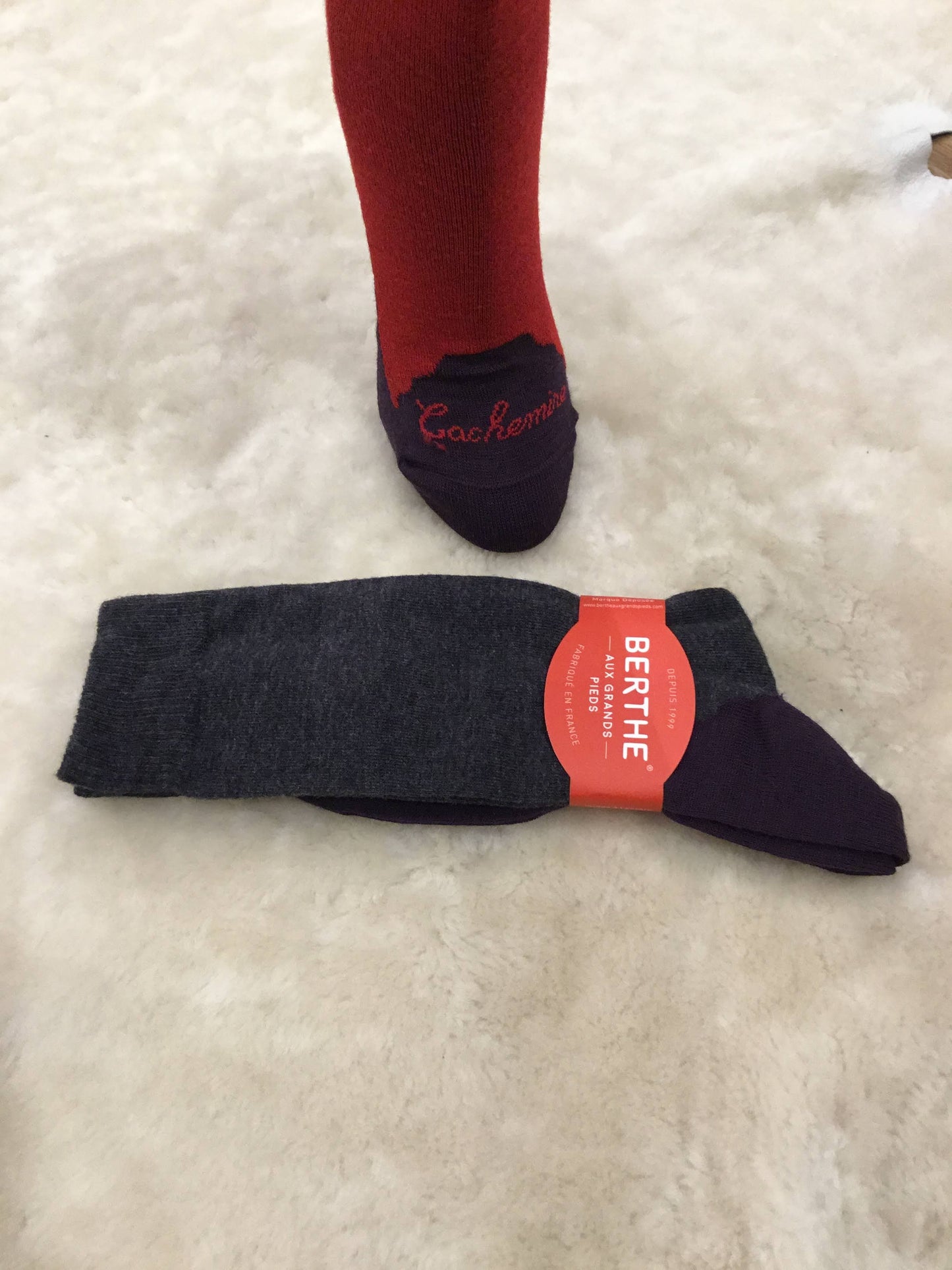Chaussettes homme en cachemire et laine fabriqué france BERTHE AUX GRANDS PIEDS