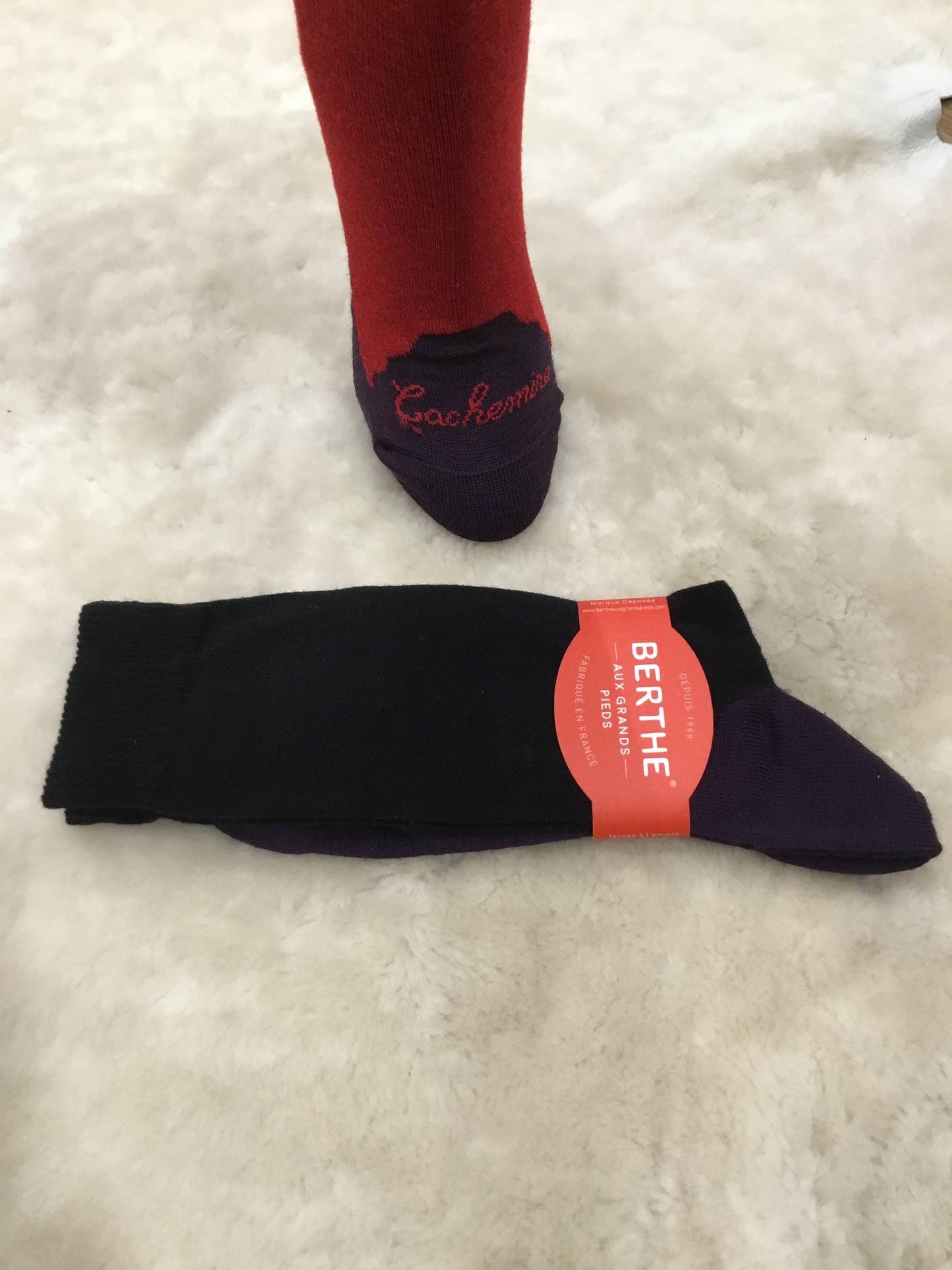 Chaussettes homme en cachemire et laine fabriqué france BERTHE AUX GRANDS PIEDS