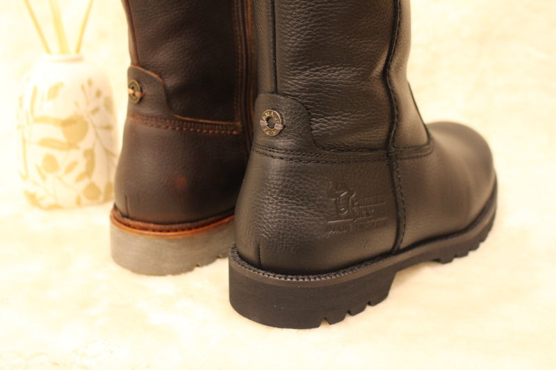 Bottines d'hiver pour hommes PANAMA JACK en cuir gras noir ou marron et doublée mouton