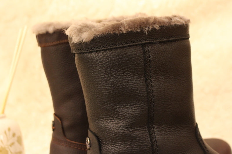 Bottines d'hiver pour hommes PANAMA JACK en cuir gras noir ou marron et doublée mouton