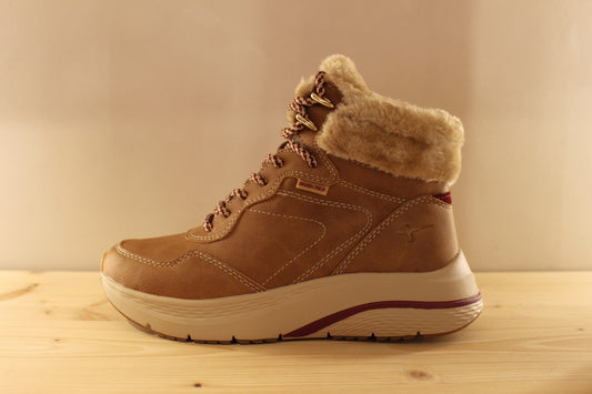 Bottine doublée chaude kaki ou cognac TAMARIS