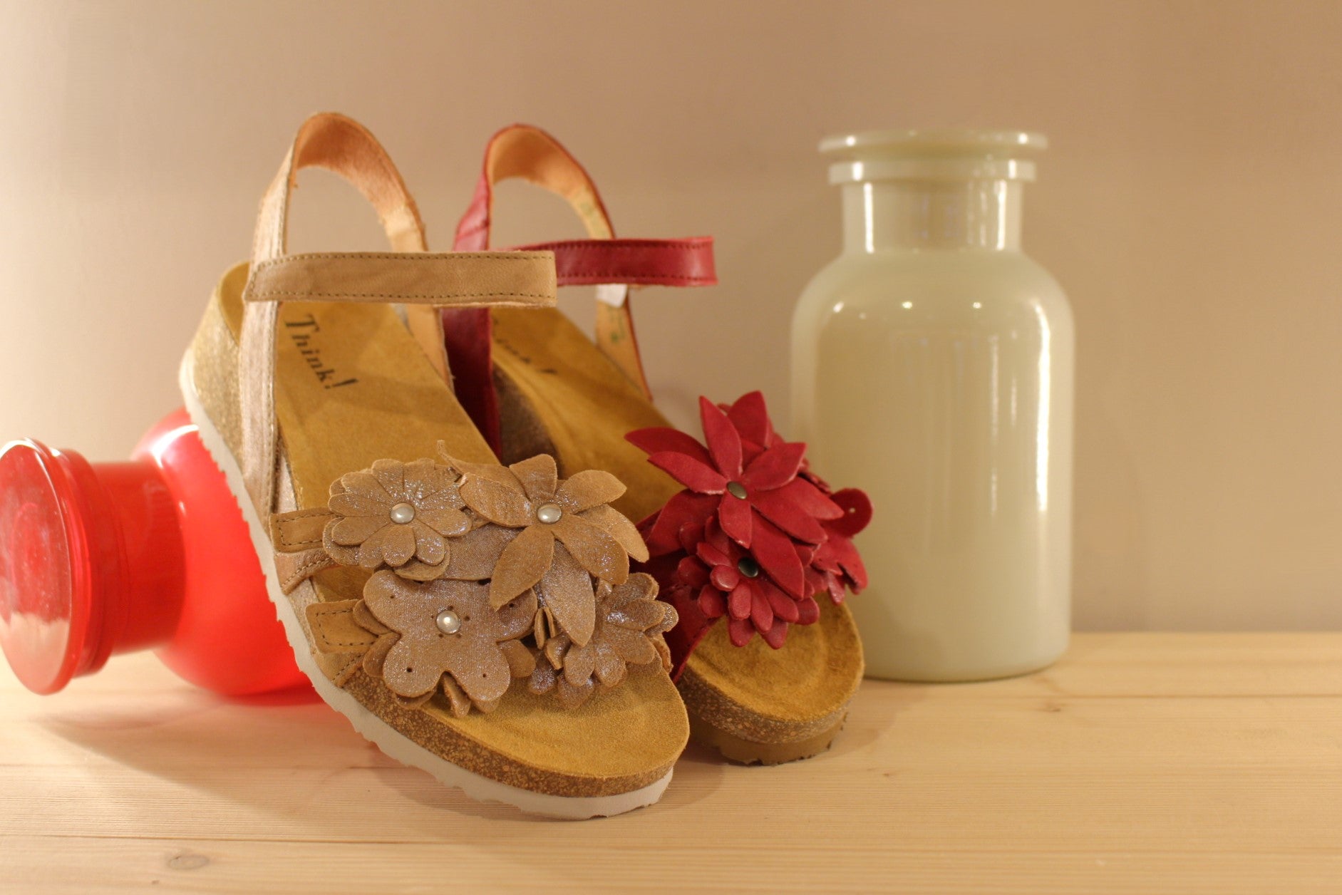 Sandale cuir THINK serrage par scratch et semelle anatomique