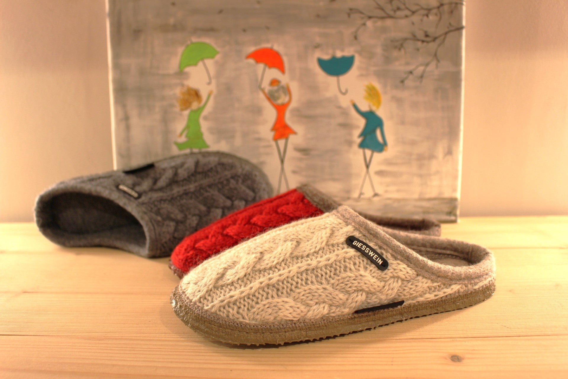 Chausson femme en pur laine torsadée Giesswein