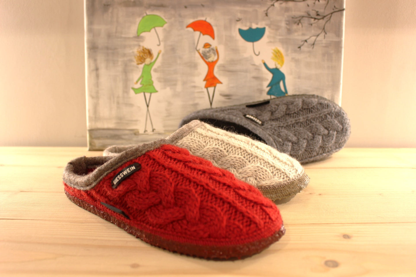 Chausson femme en pur laine torsadée Giesswein