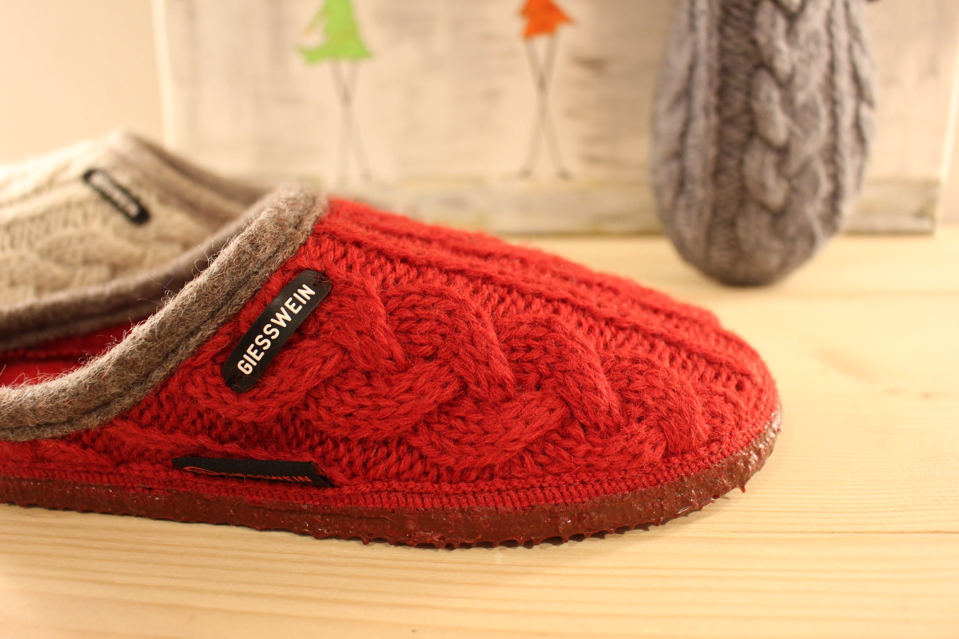 Chausson femme en pur laine torsadée Giesswein