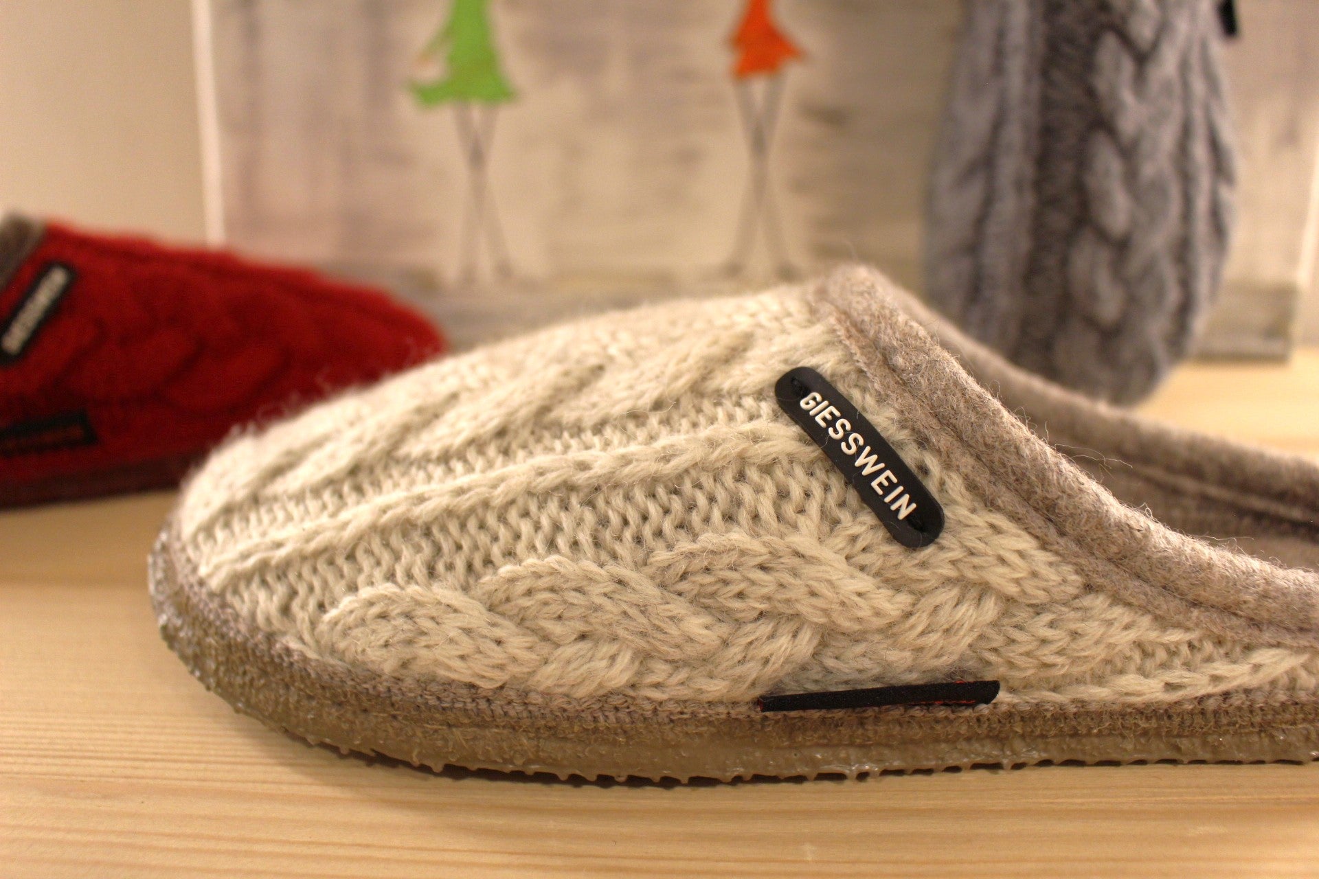 Chausson femme en pur laine torsadée Giesswein