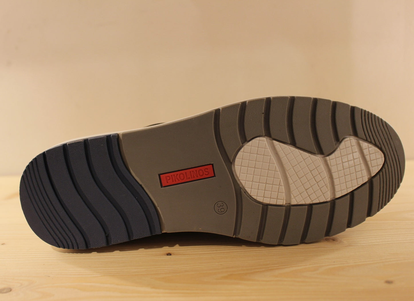 Derby en cuir bleu kaki et gris clair PIKOLINOS