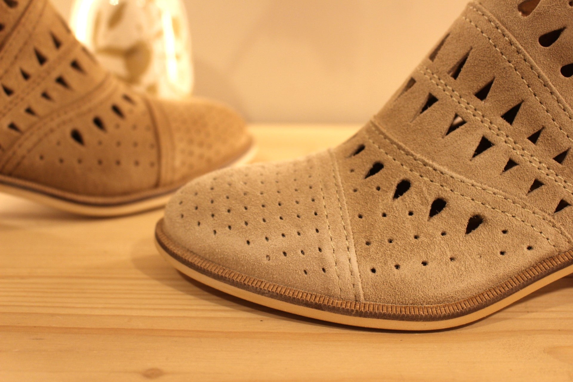 Bottine cuir velours zip interne petit talon ALPE