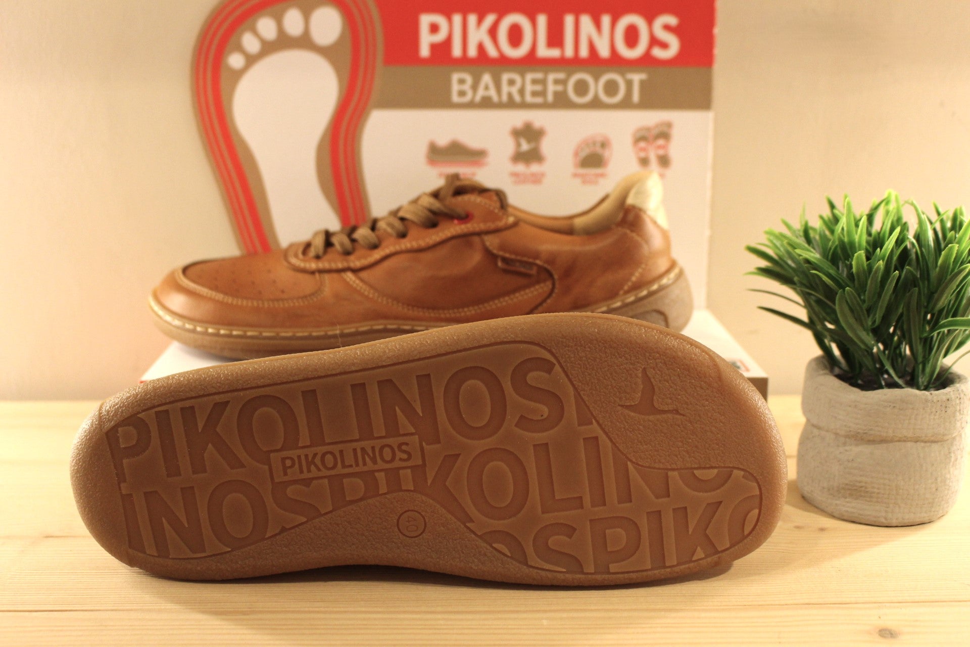 Barefoot homme en cuir beige PIKOLINOS
