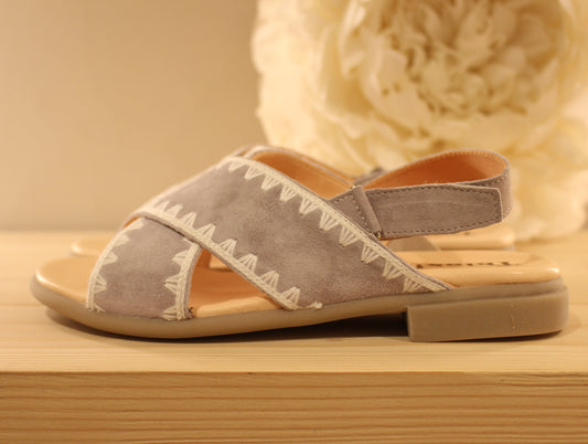 Sandale femme cuir velours fabrication autrichienne THINK