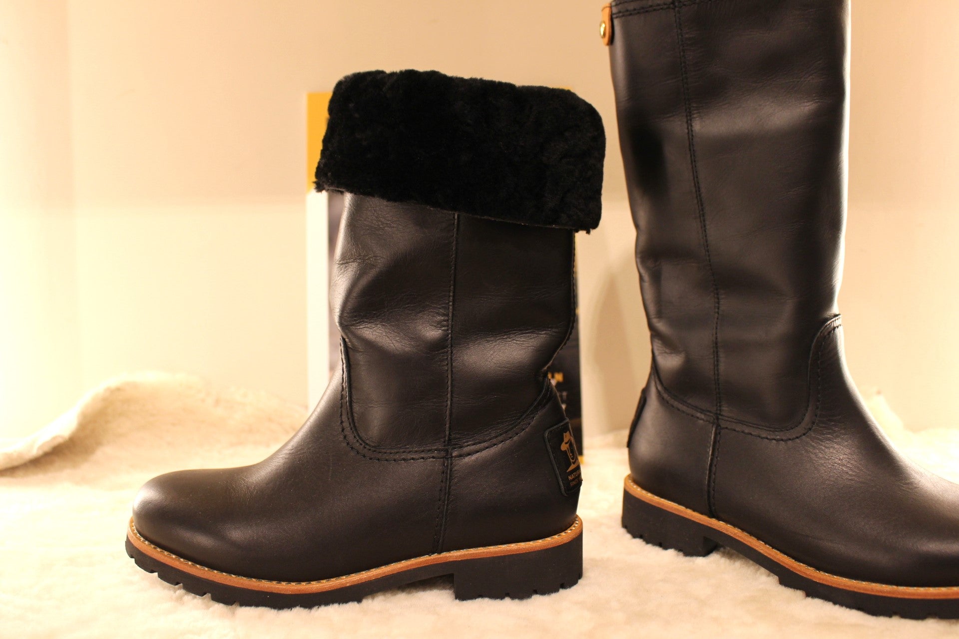 Bottes cuir noir waterproof doublées mouton PANAMA JACK