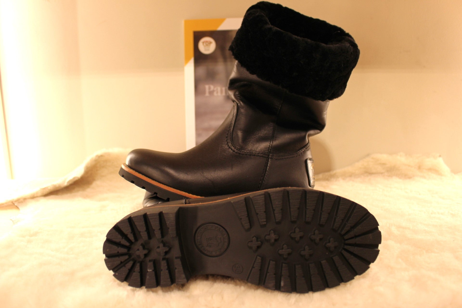 Bottes cuir noir waterproof doublées mouton PANAMA JACK