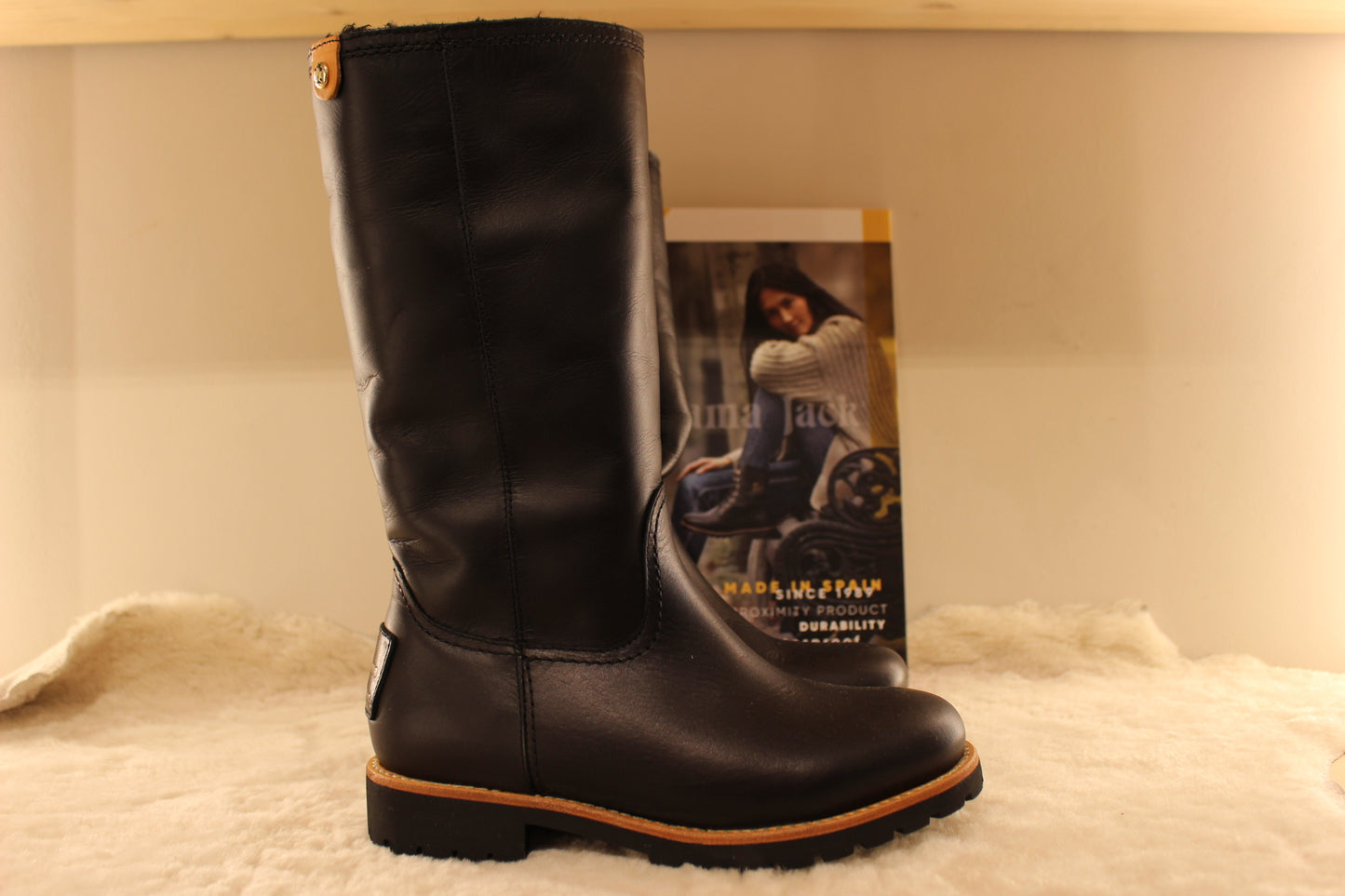 Bottes cuir noir waterproof doublées mouton PANAMA JACK