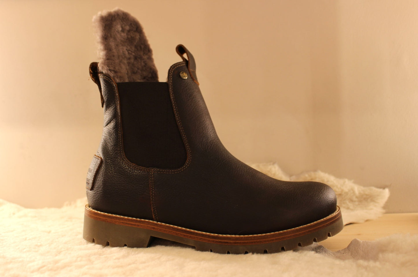 Bottine cuir waterproof marron avec zip PANAMA JACK