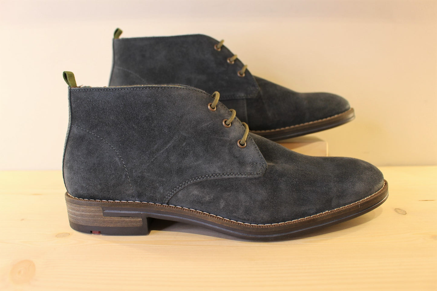 Bottines cuir velours bleu et doublées polaire LLOYD