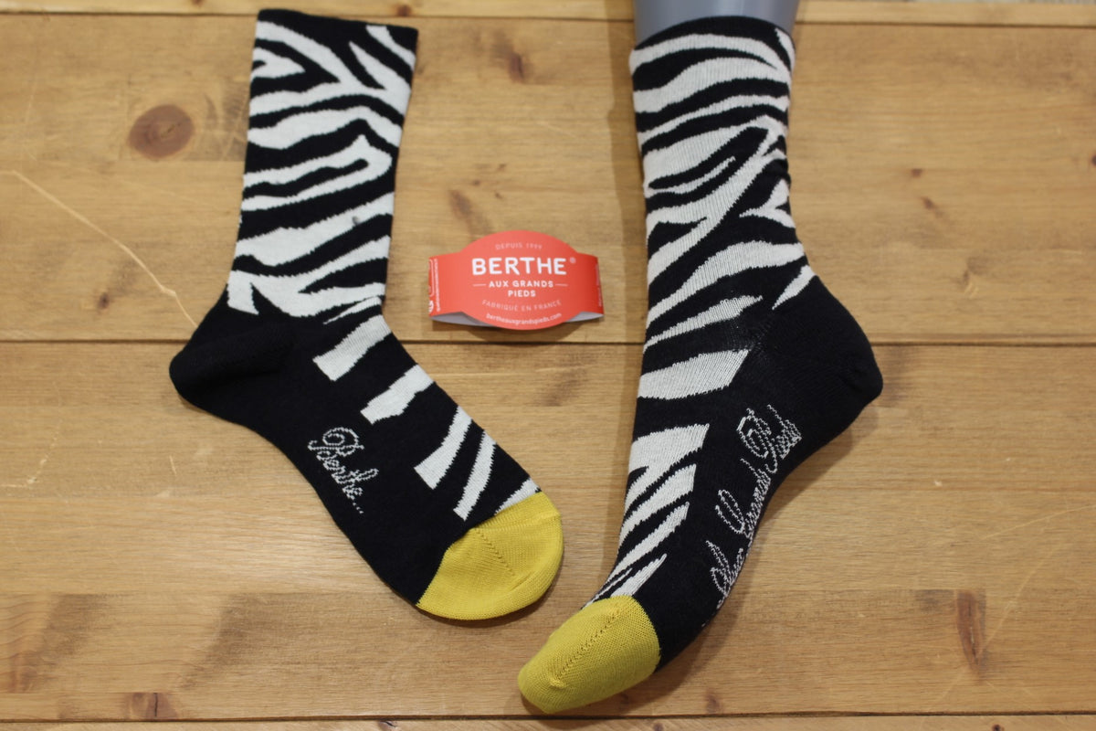 Chaussettes BERTHE AUX GRANDS PIEDS. Fabrication Française Mi- chaussettes femme en laine 