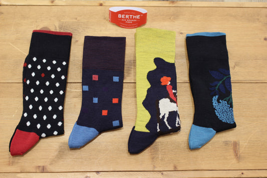 Chaussettes BERTHE AUX GRANDS PIEDS. Fabrication Française. Mi- chaussettes homme en laine 
