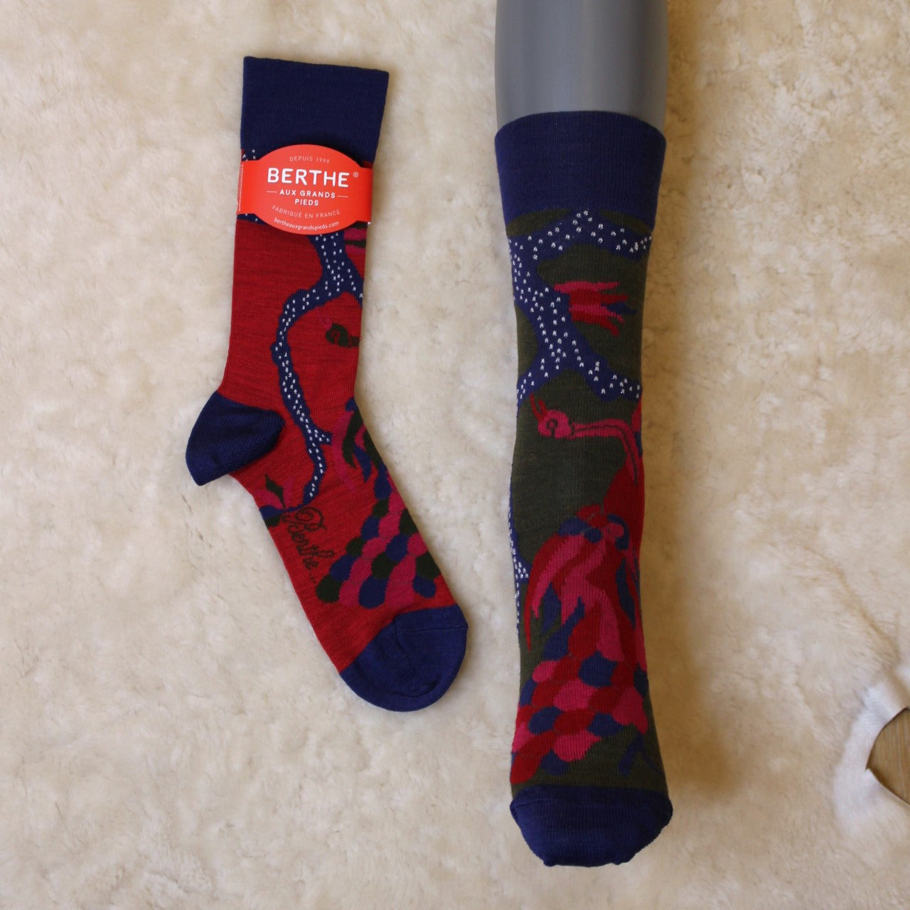 Mi-chaussette en laine BERTHE AUX GRANDS PIEDS