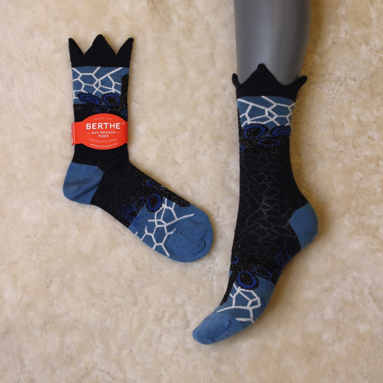 Mi-chaussette en laine BERTHE AUX GRANDS PIEDS