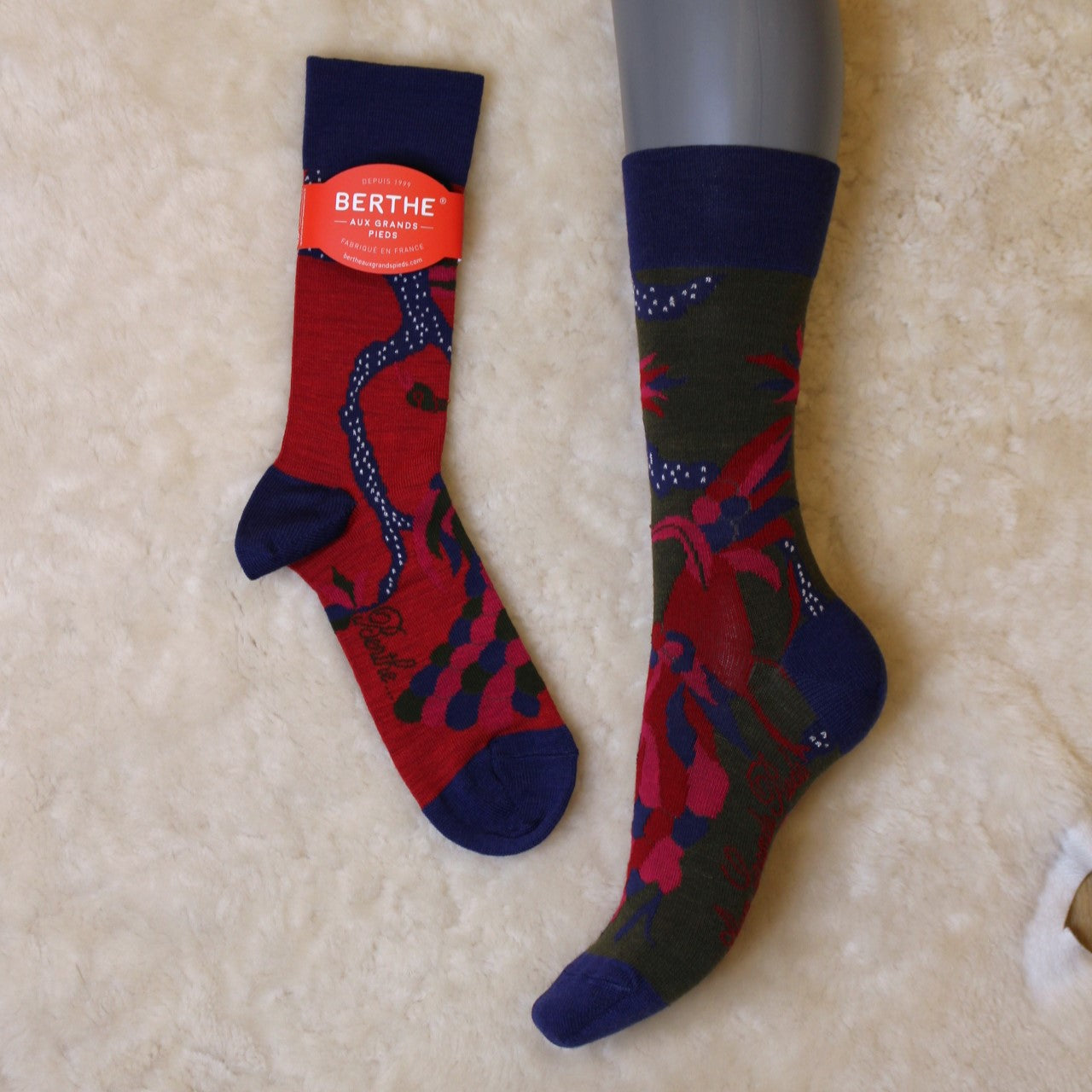 Mi-chaussette en laine BERTHE AUX GRANDS PIEDS