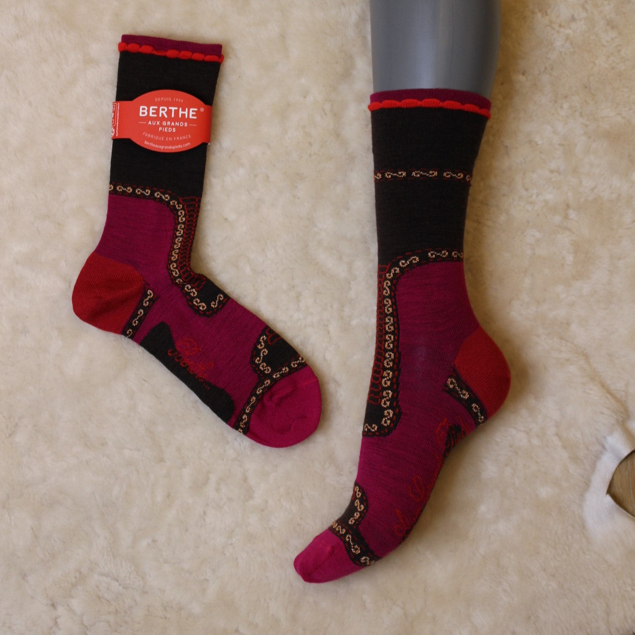 Mi-chaussette en laine BERTHE AUX GRANDS PIEDS