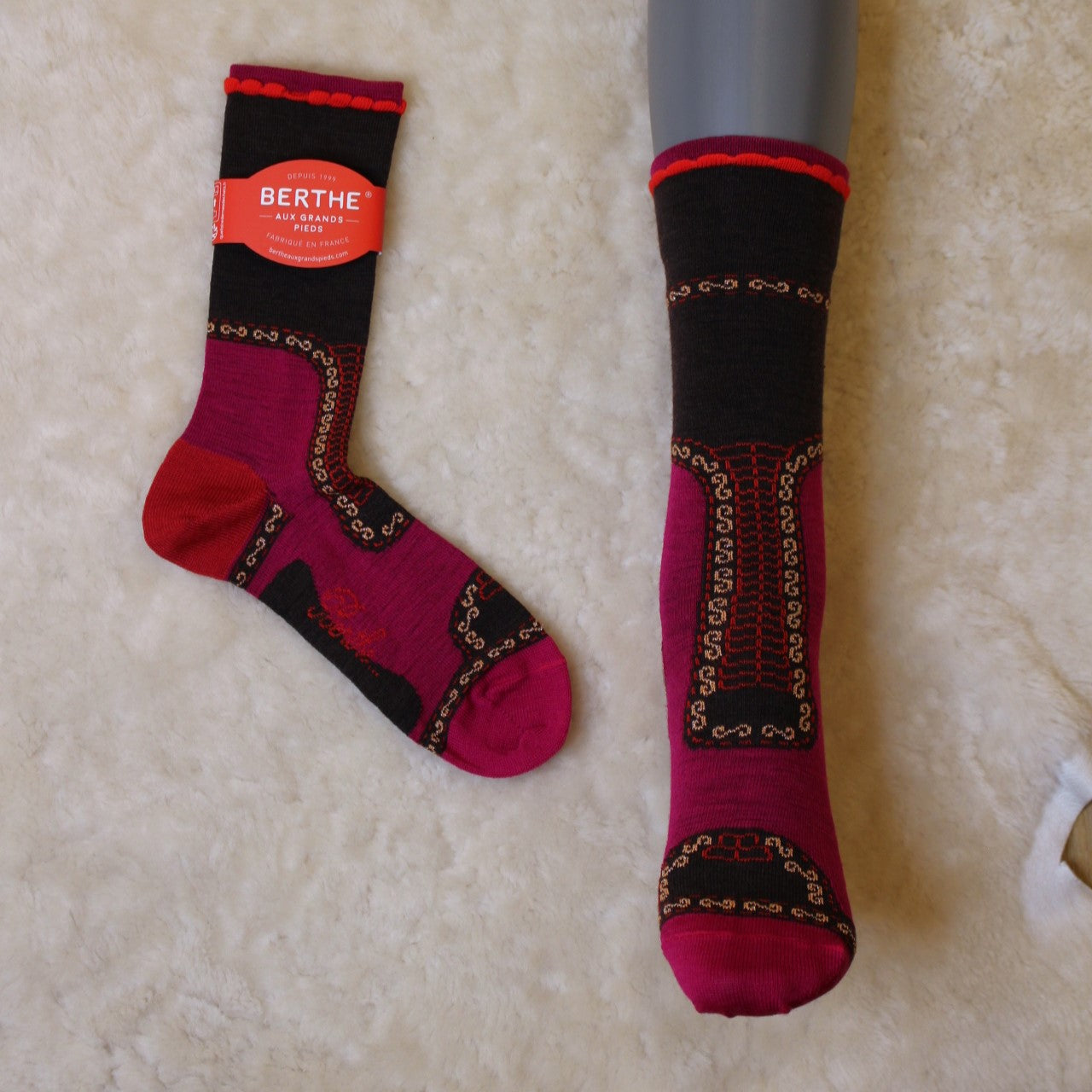 Mi-chaussette en laine BERTHE AUX GRANDS PIEDS