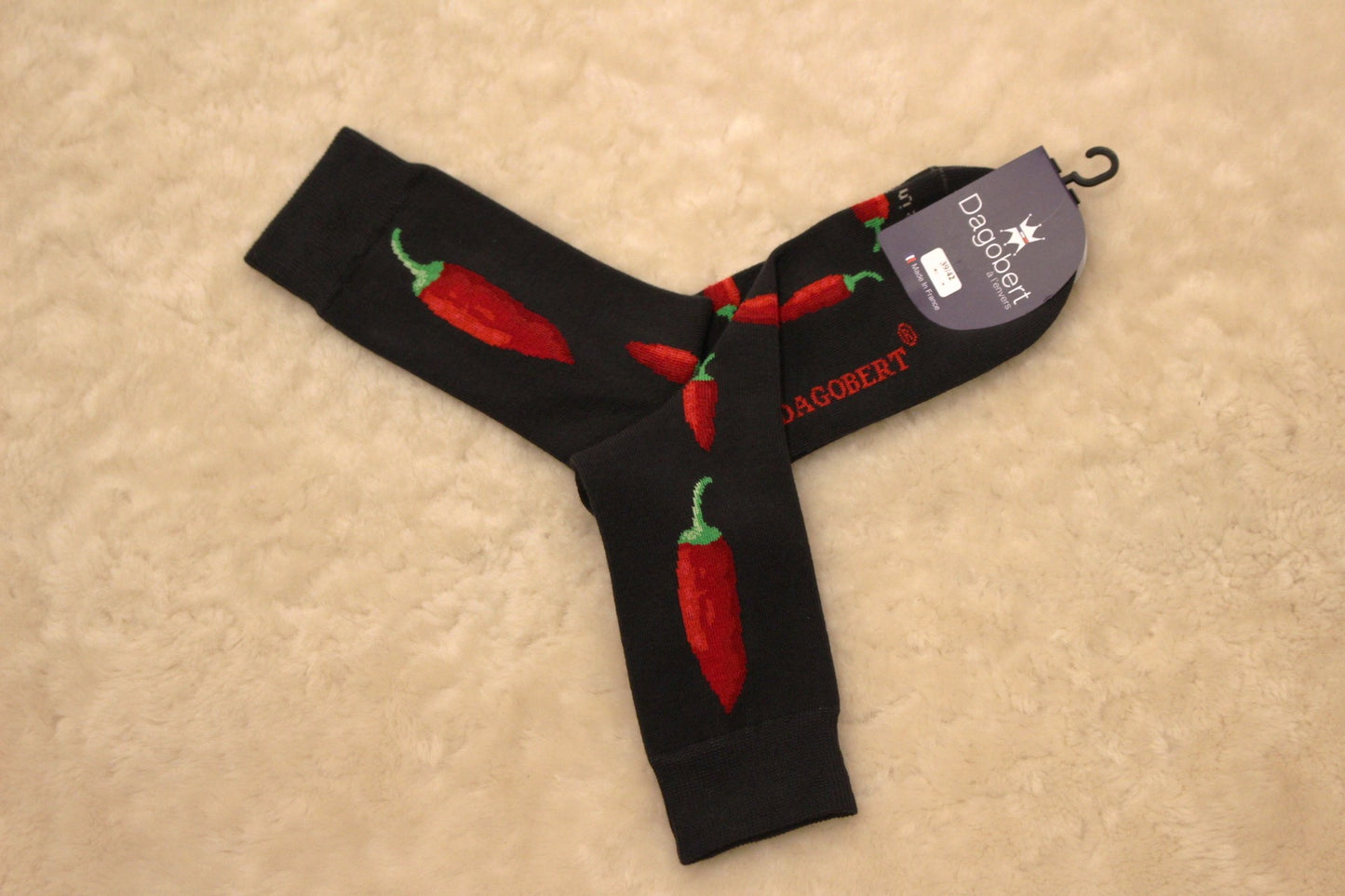 Chaussettes DAGOBERT thème piment couleur charbon