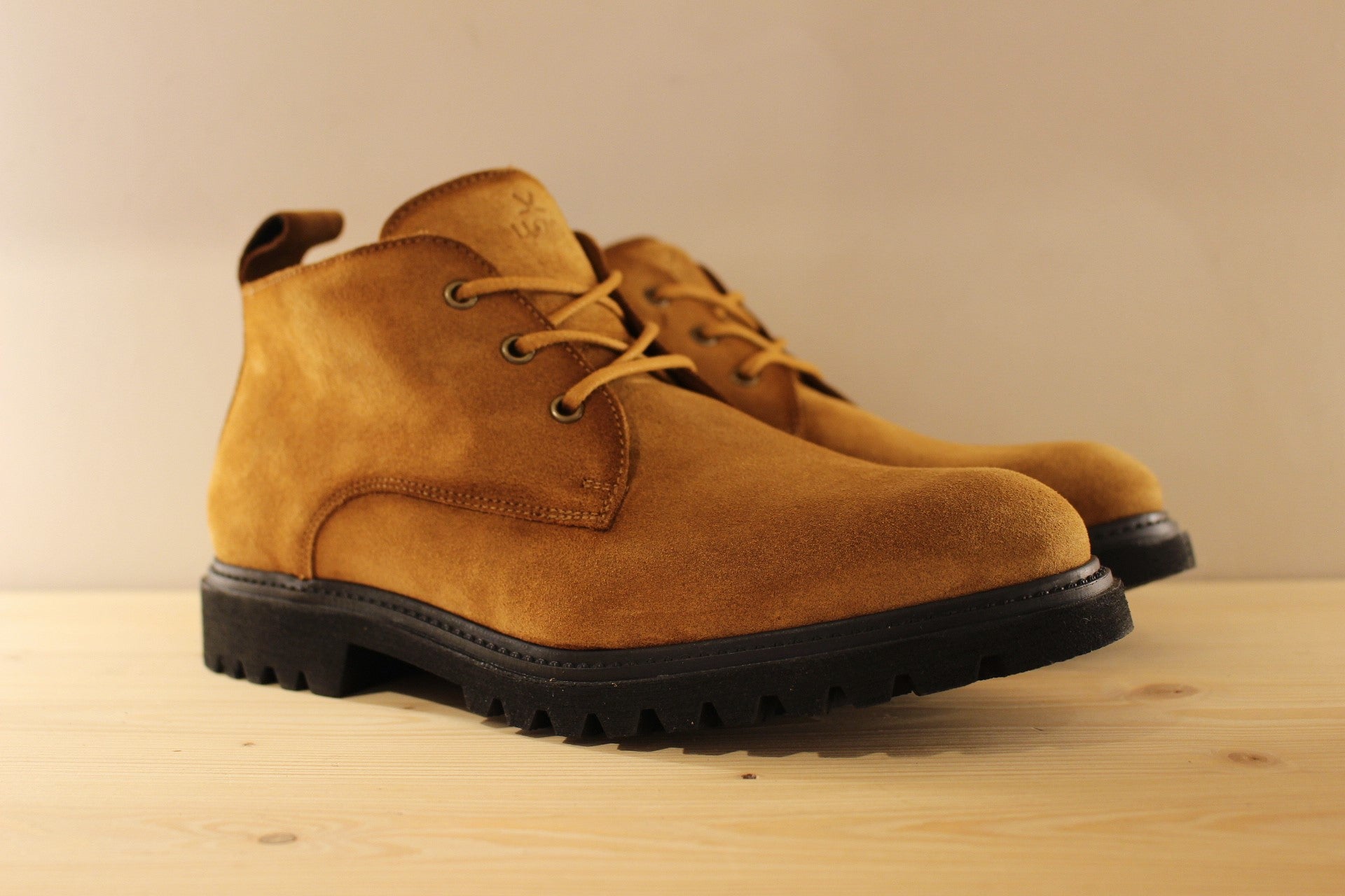Bottine cuir velours camel et mouton LLOYD
