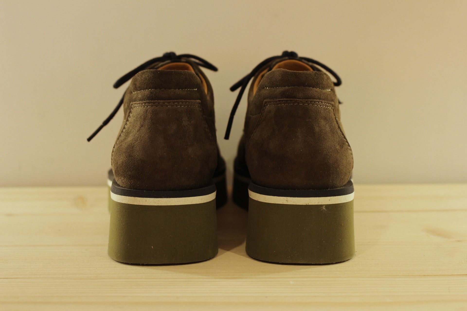 Derby cuir velours kaki et animal semelle interne amovible CASTA