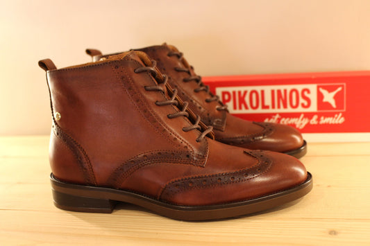 Bottines souple femme PIKOLINOS en cuir marron 