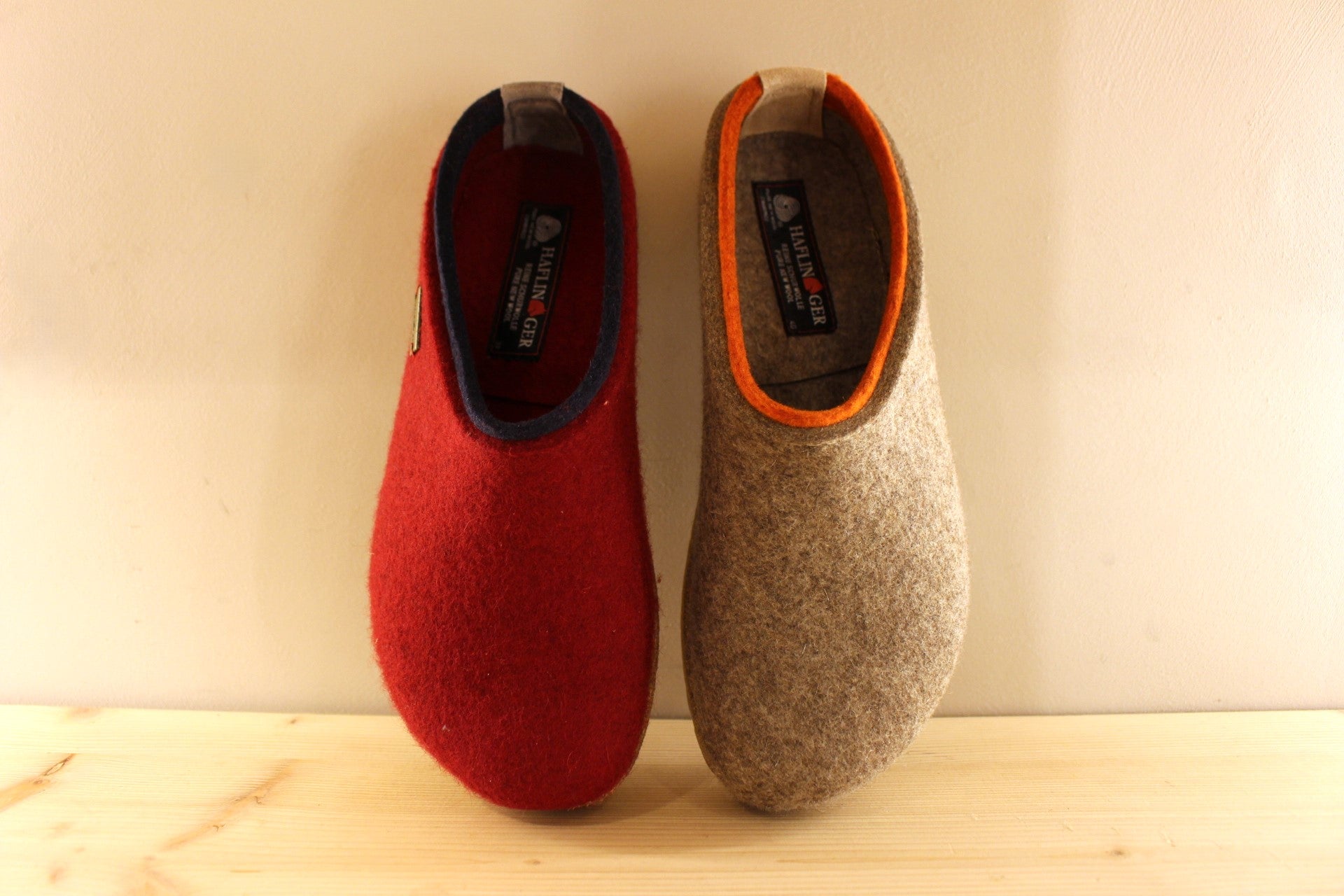 Chausson coupe mule en laine sabot liège HAFLINGER 